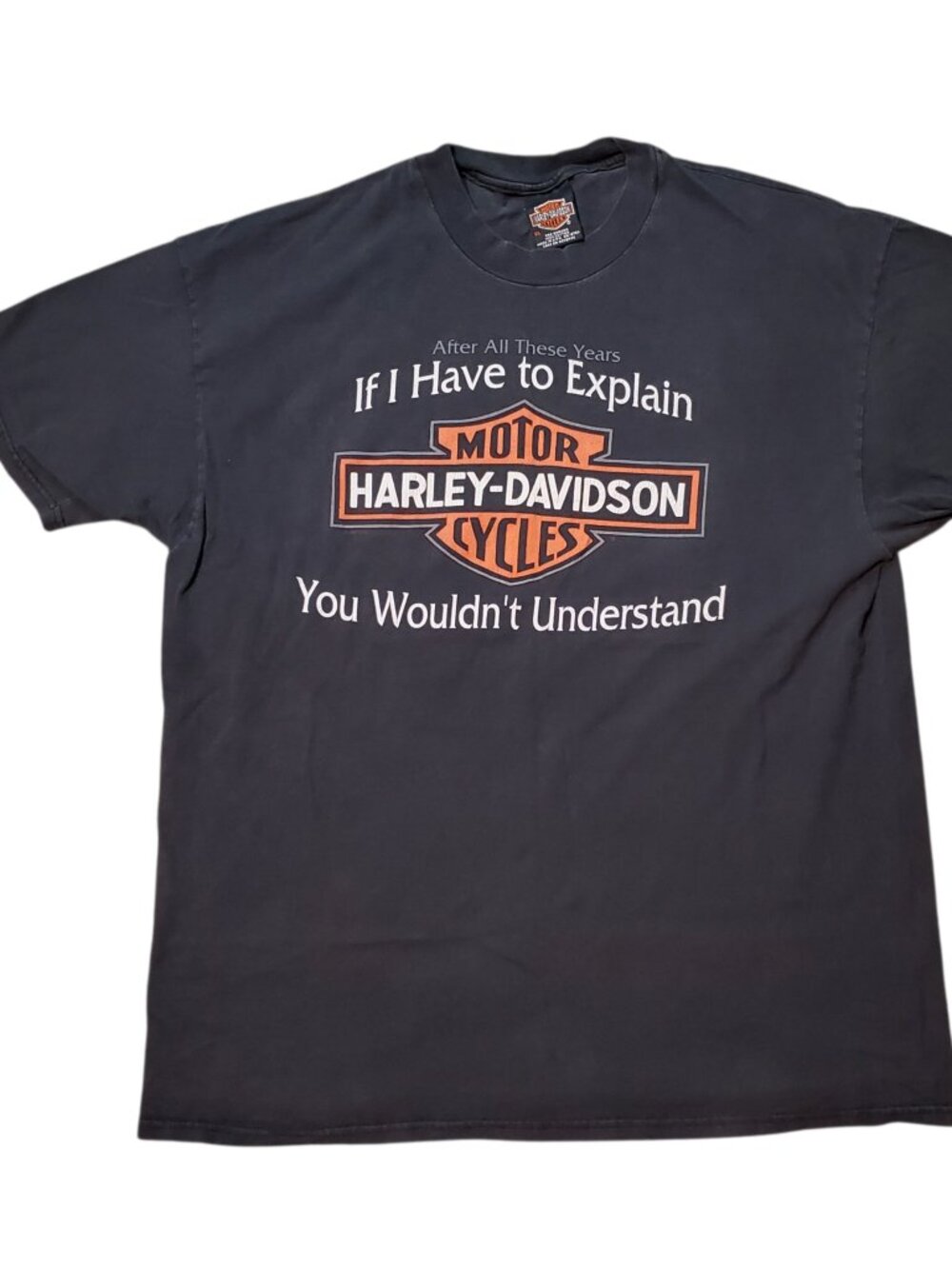 Vintage 90s Harley Davidson Funny Harrisburg PA Black Graphic Shirt - XL